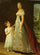 Portrait of Caroline Murat with her daughter, Letizia in dining room