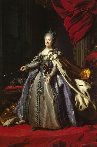 Portrait of Catherine II of Russia by Fyodor Rokotov — oil painting reproduction