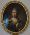 Portrait of Catherine II. Repeat version of a portrait (after 1768) by Fyodor Rokotov — male oil painting wall art, Rococo