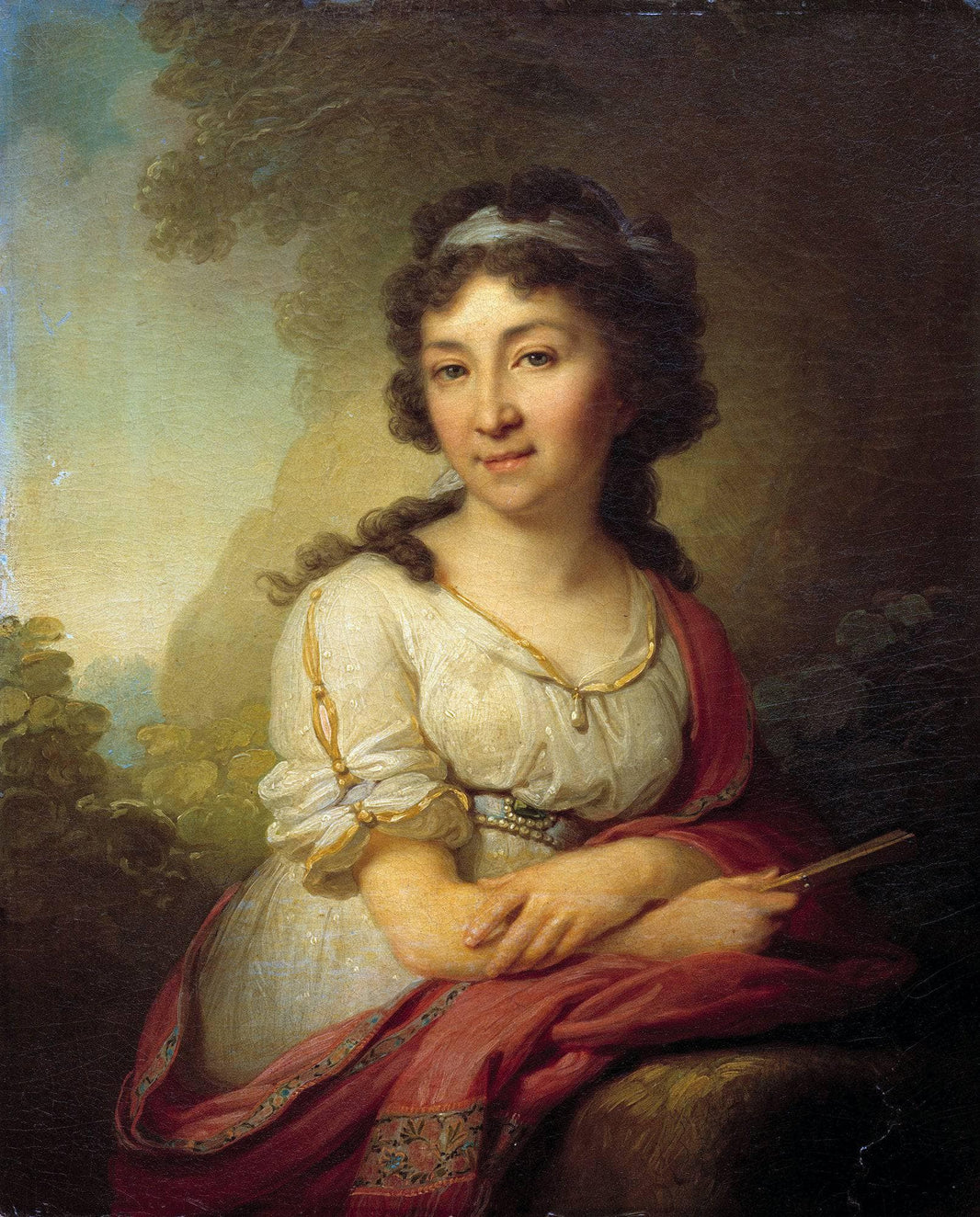 Portrait of Catherine Vasilevny Torsukovoy by Vladimir Borovikovsky — hand-painted portrait oil painting reproduction on canvas