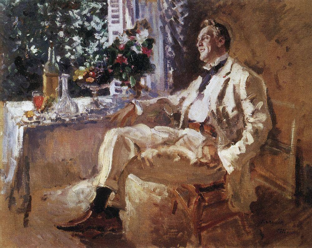 Portrait of Chaliapin by Konstantin Korovin — hand-painted portrait oil painting reproduction on canvas