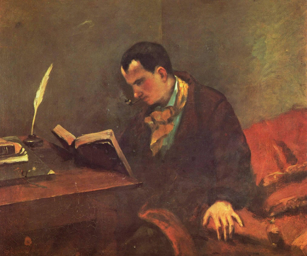 Portrait of Charles Baudelaire by Gustave Courbet — hand-painted portrait oil painting reproduction on canvas