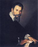 Portrait of Claudio Monteverdi by Bernardo Strozzi — male oil painting wall art, Tenebrism