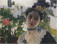Portrait of Clothilde by Joaquín Sorolla — hand-painted botanical oil painting reproduction on canvas