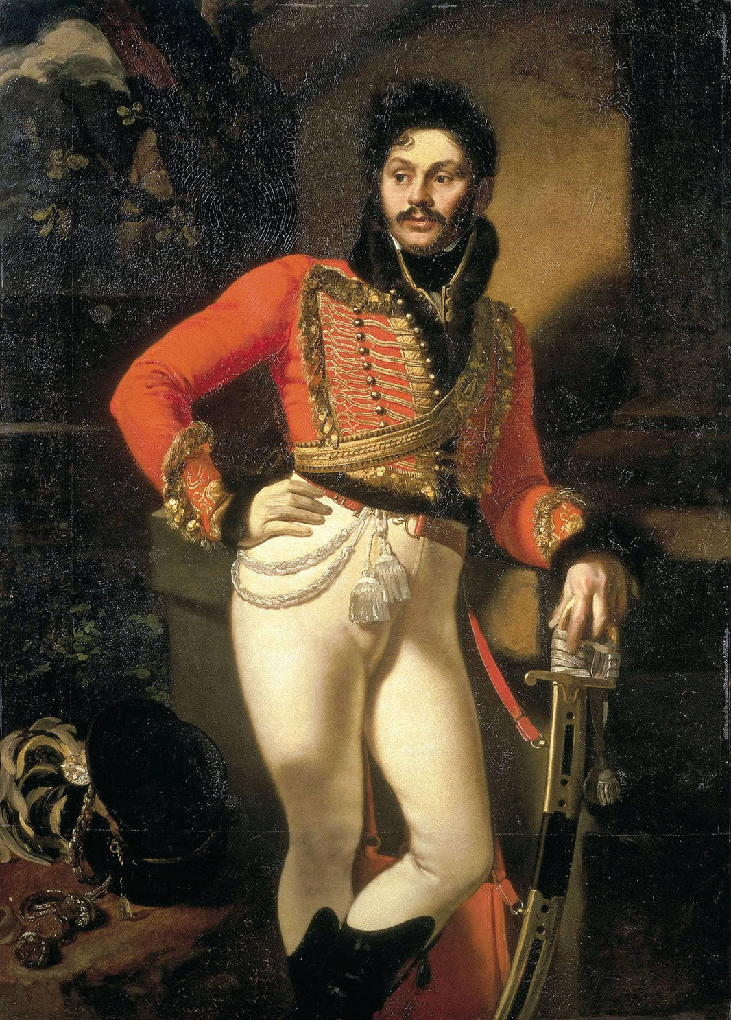 Portrait of Colonel Evgraf V. Davydov by Orest Kiprensky — hand-painted portrait oil painting reproduction on canvas