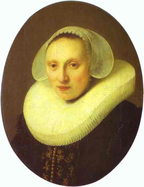 Portrait of Cornelia Pronck, Wife of Albert Cuyper, at the age of 33 - Rembrandt