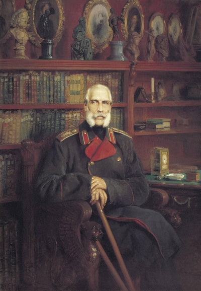 Portrait of Count Sergei Grigoriyevich Stroganov in modern living room
