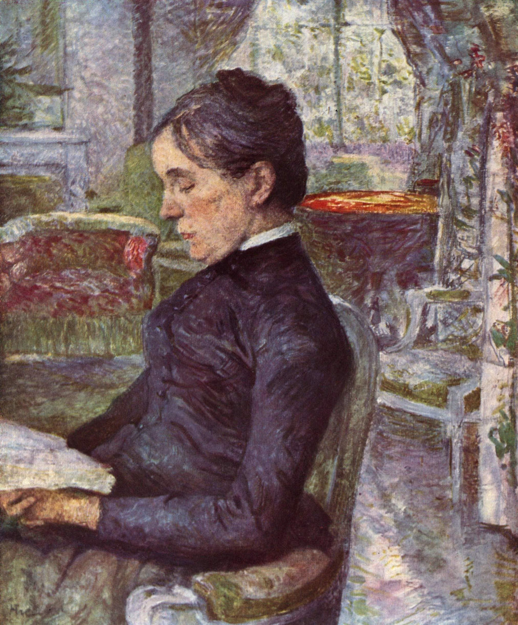 Portrait of Countess A. de Toulouse Lautrec by Henri de Toulouse-Lautrec — hand-painted portrait oil painting reproduction on canvas