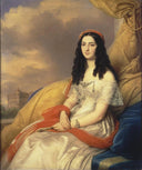 Portrait of Countess D'ash by Charles de Steuben — female oil painting wall art, Romanticism