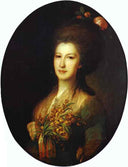 Portrait of Countess Elizaveta Santi by Fyodor Rokotov — male oil painting wall art, Rococo