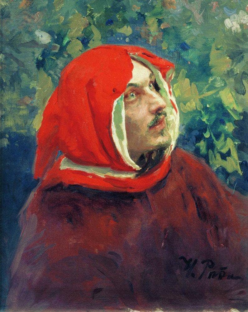 Portrait of Dante by Ilya Repin — hand-painted portrait oil painting reproduction on canvas