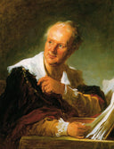 Portrait of Denis Diderot by Jean-Honore Fragonard — male oil painting wall art, Rococo