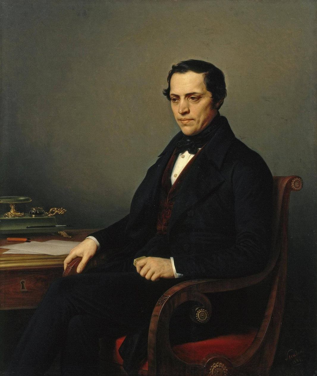 Portrait of Dmitry Benardaki by Charles de Steuben — hand-painted portrait oil painting reproduction on canvas