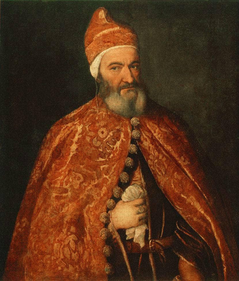 Portrait of Doge Marcantonio Trevisani by Titian — hand-painted portrait oil painting reproduction on canvas