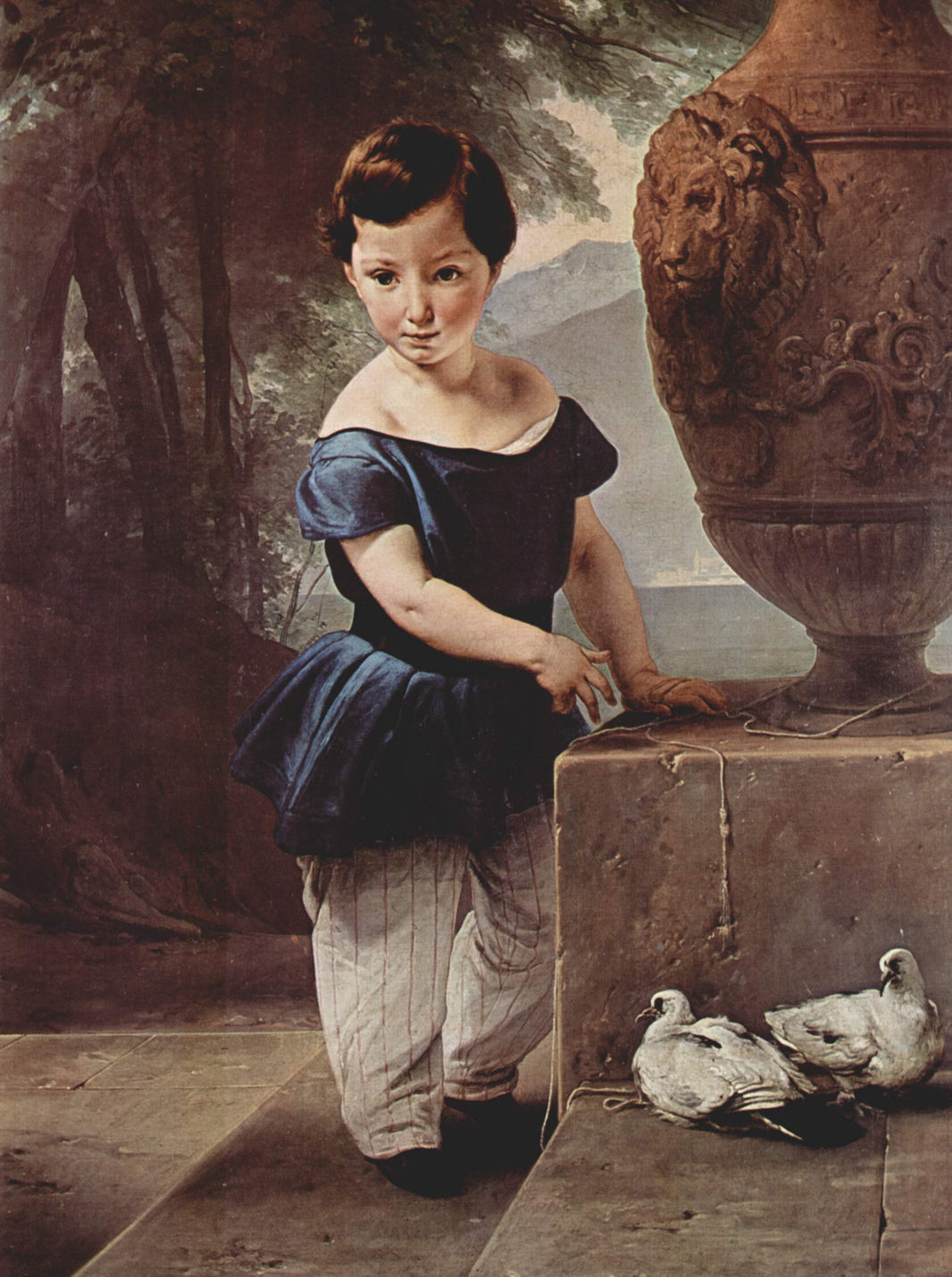 Portrait of Don Giulio Vigoni as a child by Francesco Hayez, hand-painted portrait oil painting reproduction on canvas
