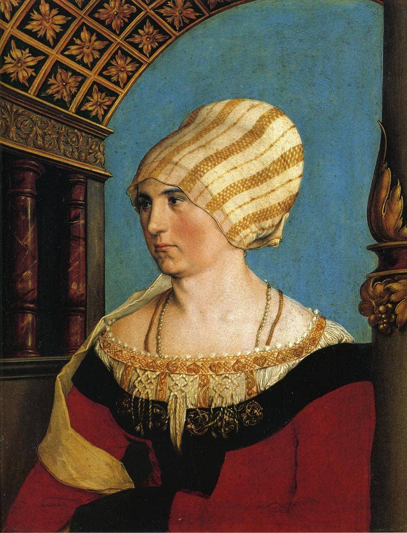Portrait of Doprothea Meyer, nee Kannengiesser by Hans Holbein the Younger — hand-painted portrait oil painting reproduction on canvas