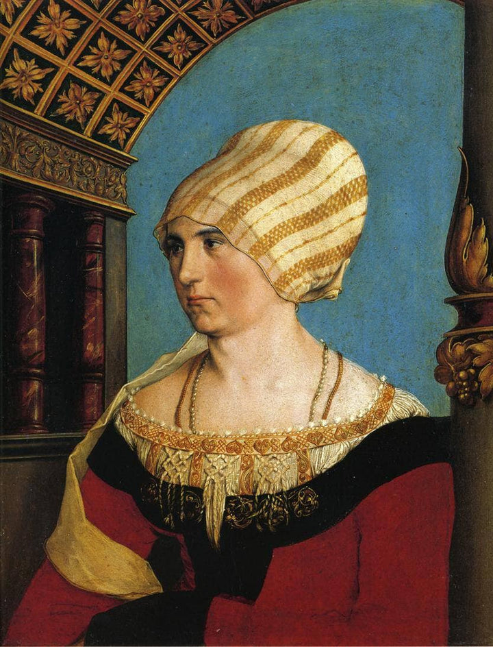 Portrait of Doprothea Meyer, nee Kannengiesser by Hans Holbein the Younger — hand-painted portrait oil painting reproduction on canvas