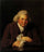 Portrait of Dr Erasmus Darwin (1731-1802) scientist, inventor and poet, grandfather of Charles Darwin in modern living room