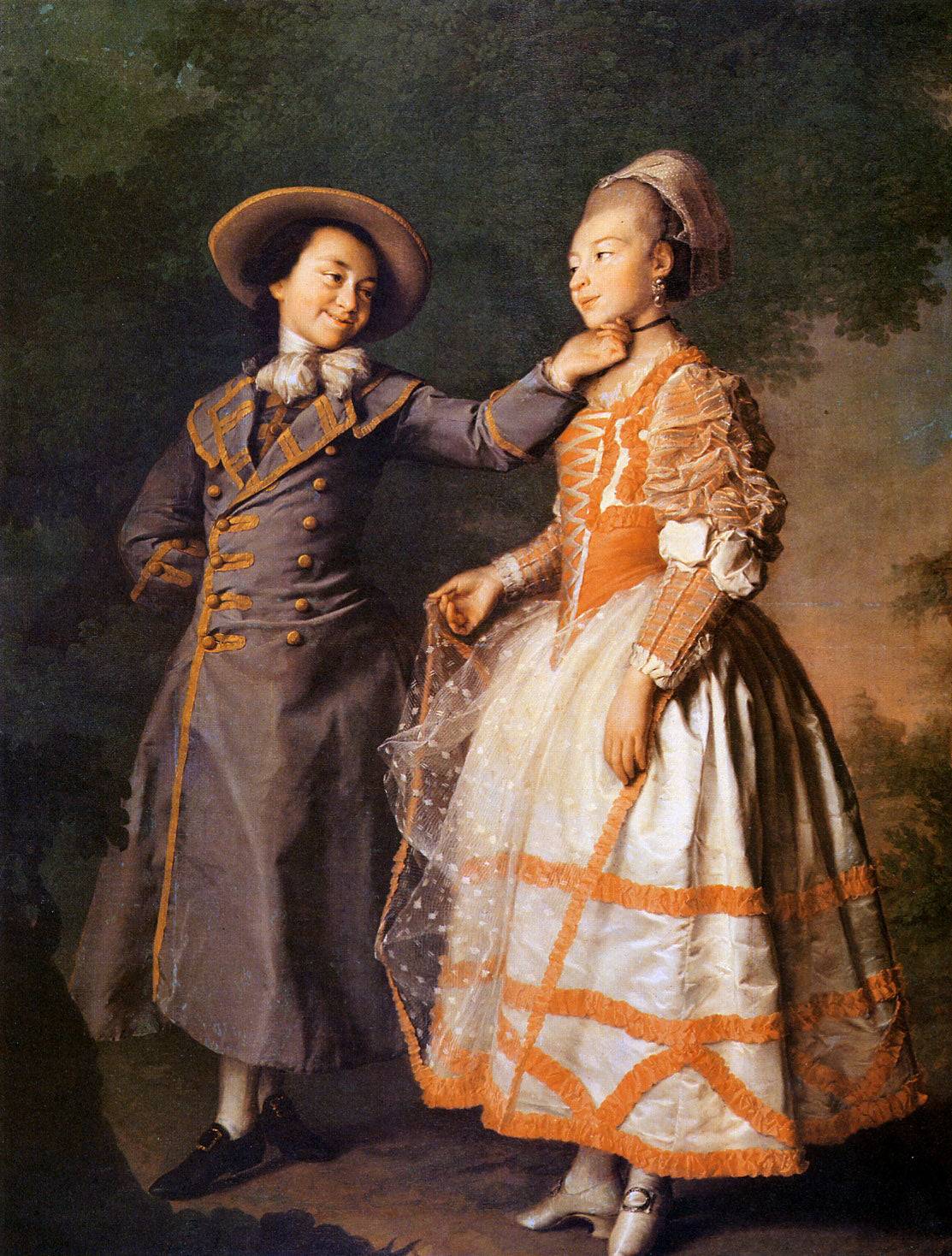 Portrait of E. N. Khruschova and Princess E. N. Khovanskaya - Dmitry Levitzky