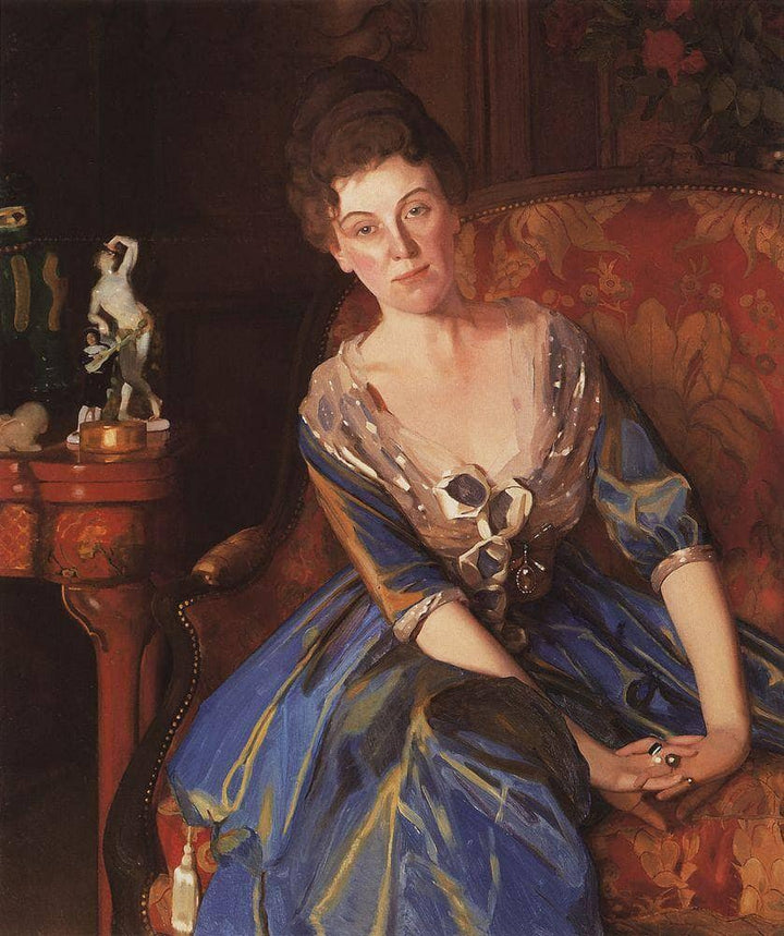 Portrait of E. Oliv by Konstantin Somov — hand-painted portrait oil painting reproduction on canvas