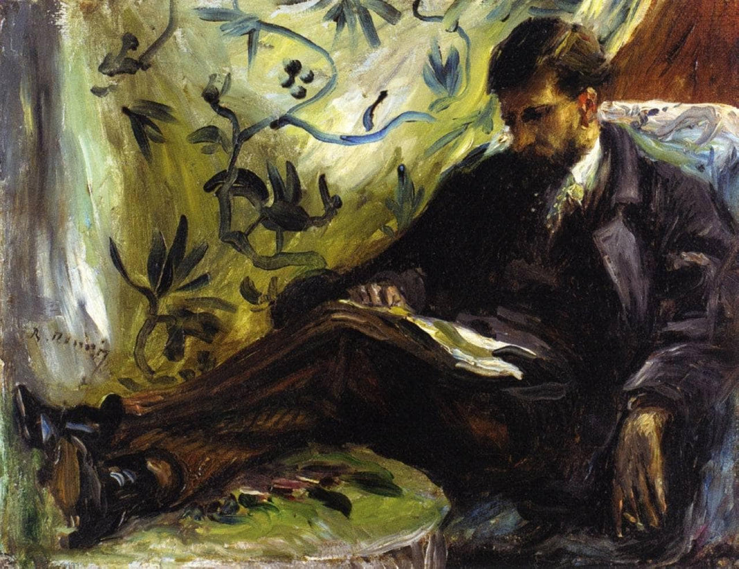Portrait of Edmond Maitre (The Reader) by Pierre-Auguste Renoir — hand-painted portrait oil painting reproduction on canvas