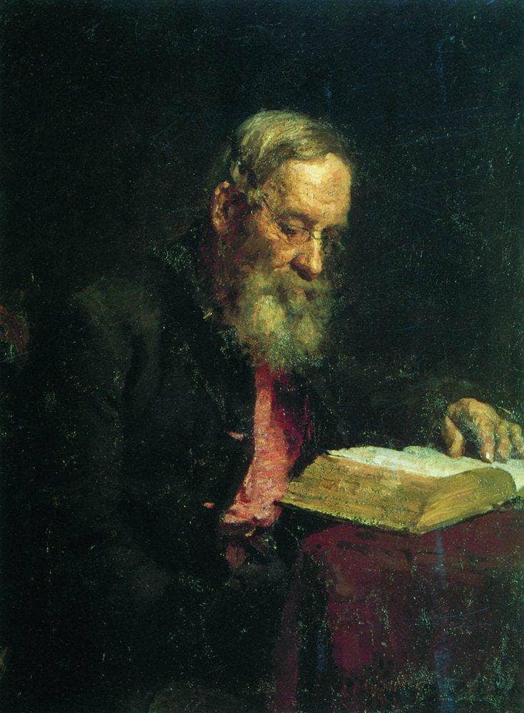 Portrait of Efim Repin, the Artist's Father by Ilya Repin — hand-painted portrait oil painting reproduction on canvas