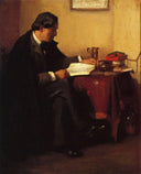 Portrait of Elbert Hubbard (The Roycrafter) by William Merritt Chase — hand-painted portrait oil painting reproduction on canvas