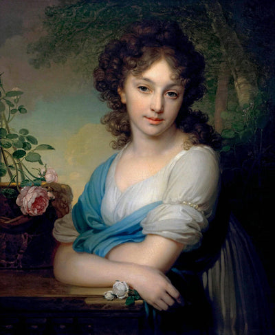 Portrait of Elena Alexandrovna Naryshkina in modern living room