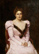 Portrait of Elena Snegireva by Vladimir Makovsky — female oil painting wall art, Realism
