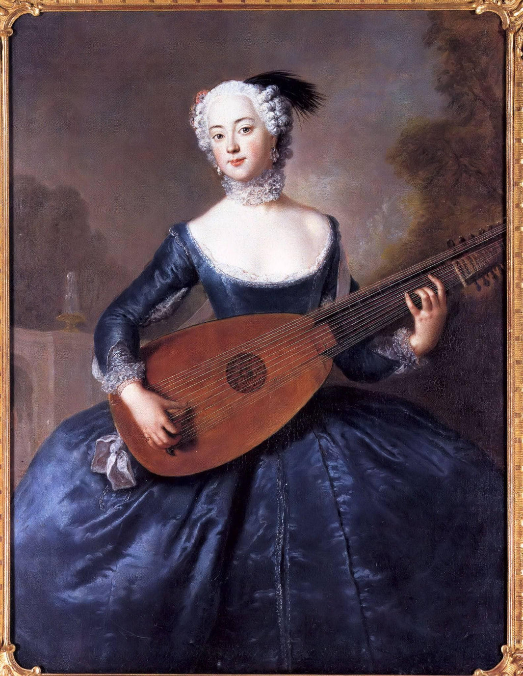 Portrait of Eleonore Louise Albertine, Comtesse von Schlieben-Sanditten, Freifrau von Keyserlingk, wife of Dietrich Cesarion by Antoine Pesne — hand-painted portrait oil painting reproduction on canvas