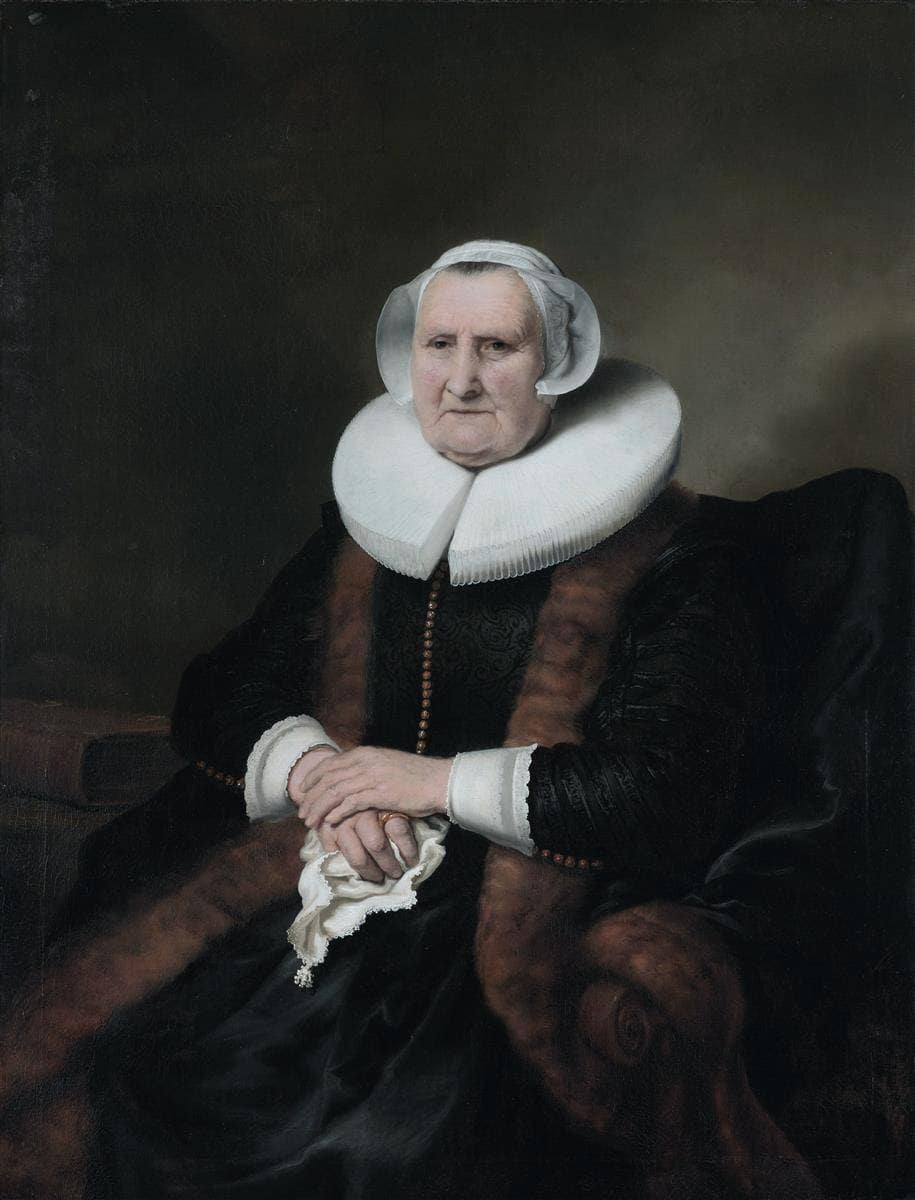 Portrait of Elisabeth Jacobsdr. Bas by Ferdinand Bol — hand-painted portrait oil painting reproduction on canvas