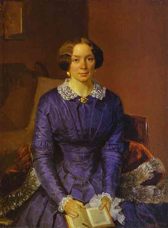 Portrait of Elizaveta Petrovna Zhdanova by Pavel Fedotov — hand-painted portrait oil painting reproduction on canvas