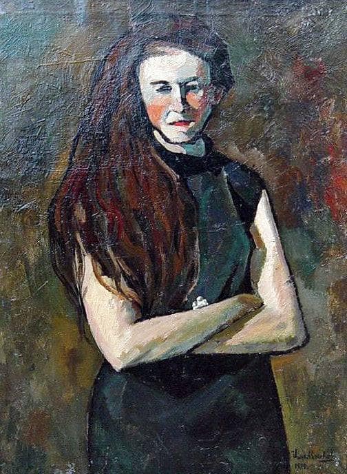 Portrait of Emma Ribarik by Ilya Mashkov — hand-painted portrait oil painting reproduction on canvas