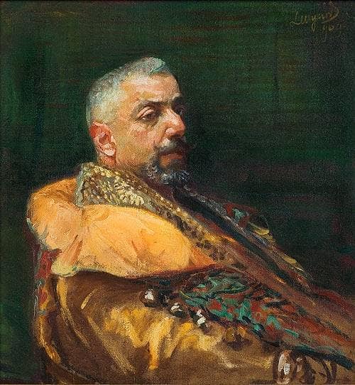 Portrait of Erazm BarÄcz by Leon WyczóÅkowski — hand-painted portrait oil painting reproduction on canvas