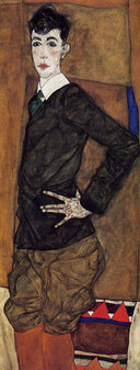 Portrait of Erich Lederer by Egon Schiele, male oil painting wall art, Expressionism