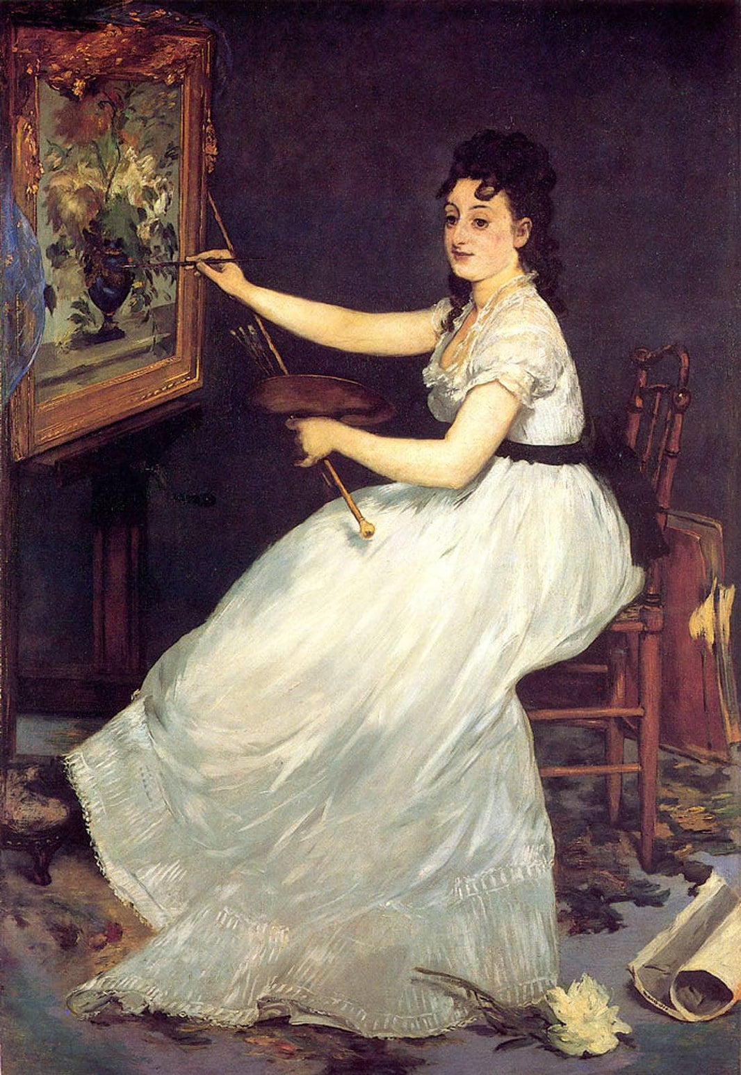 Portrait of Eva Gonzales by Edouard Manet — hand-painted portrait oil painting reproduction on canvas