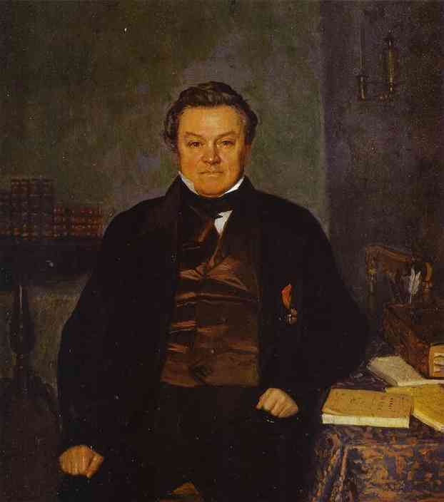 Portrait of F. Ye. Yakovlev by Pavel Fedotov — hand-painted portrait oil painting reproduction on canvas