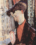 Portrait of Frank Haviland Burty by Amedeo Modigliani — male oil painting wall art, Expressionism