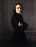 Portrait of Franz Liszt by Henri Lehmann — hand-painted portrait oil painting reproduction on canvas