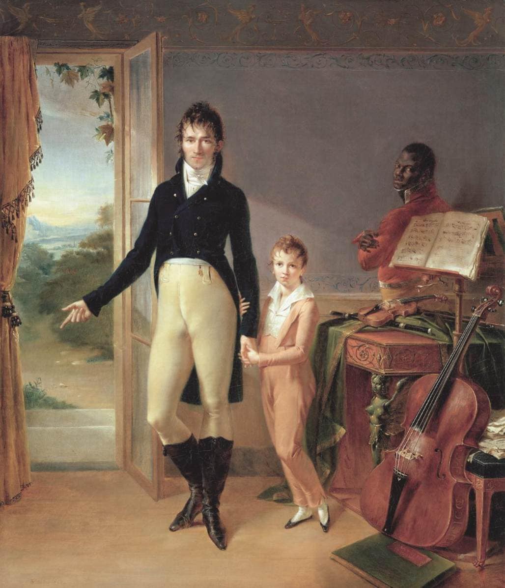 Portrait of Frédéric Donnadieu and His Son Frédéric by Jean-François Bosio — hand-painted portrait oil painting reproduction on canvas