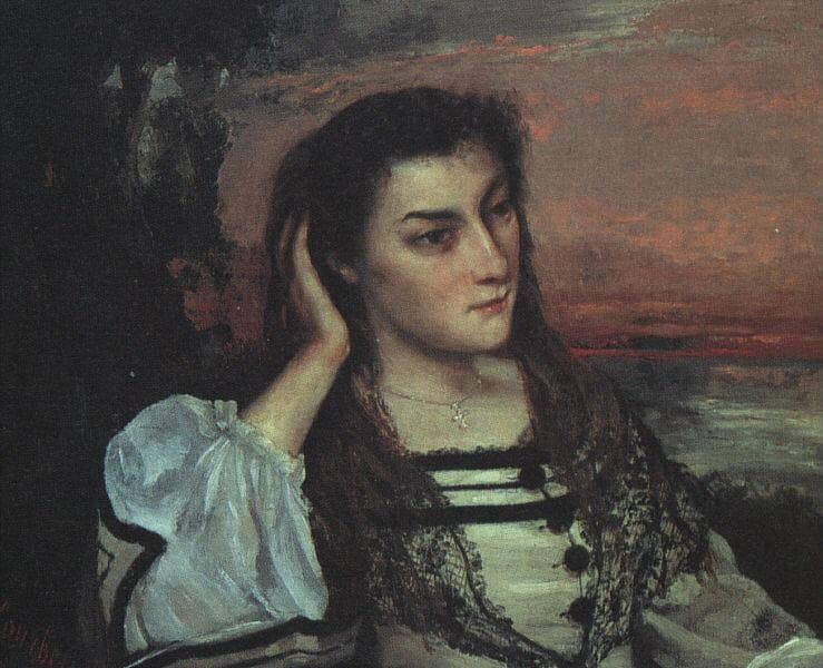 Portrait of Gabrielle Borreau by Gustave Courbet — hand-painted portrait oil painting reproduction on canvas