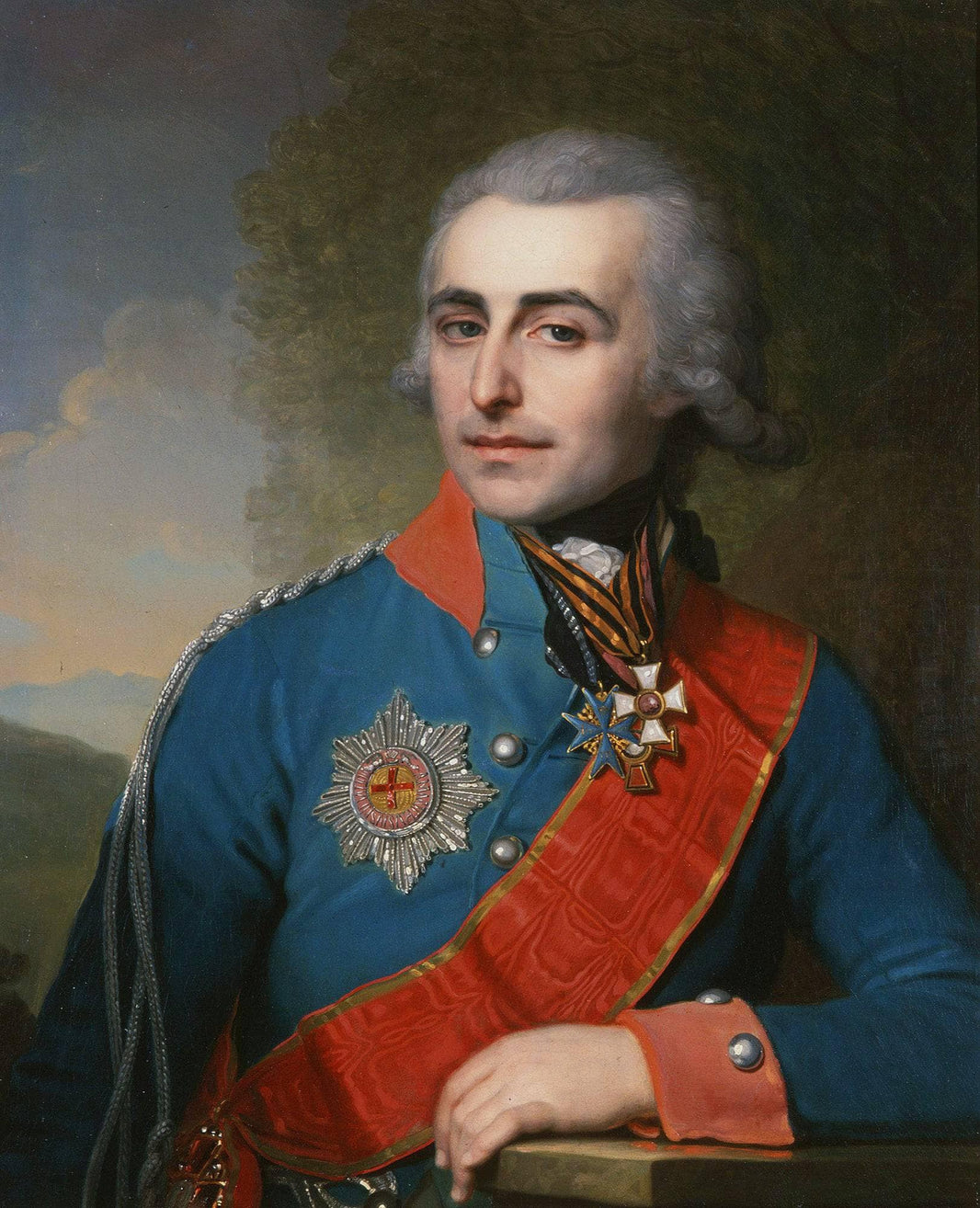 Portrait of General adjutant Count Pyotr Tolstoy by Vladimir Borovikovsky — hand-painted portrait oil painting reproduction on canvas
