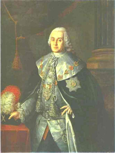 Portrait of General in Chief, Count William W.Fermor in modern living room