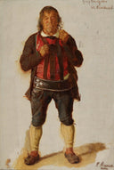 Portrait of Georg Lanthaler, St. Leonhard by Ludwig Knaus — male oil painting wall art, Realism
