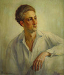 Portrait of Georgi Gerasimov by Georgi Mashev — male oil painting wall art, Post Impressionism