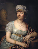 Portrait of Germaine de Stael by Vladimir Borovikovsky — male oil painting wall art, Rococo