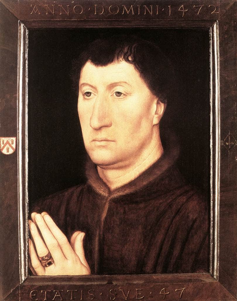 Portrait of Gilles Joye by Hans Memling — hand-painted portrait oil painting reproduction on canvas