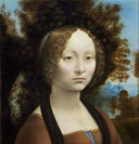 Portrait of Ginevra Benci by Leonardo da Vinci — hand-painted portrait oil painting reproduction on canvas