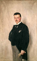 Portrait of Giuseppe Mandel by Umberto Veruda — male oil painting wall art, Realism