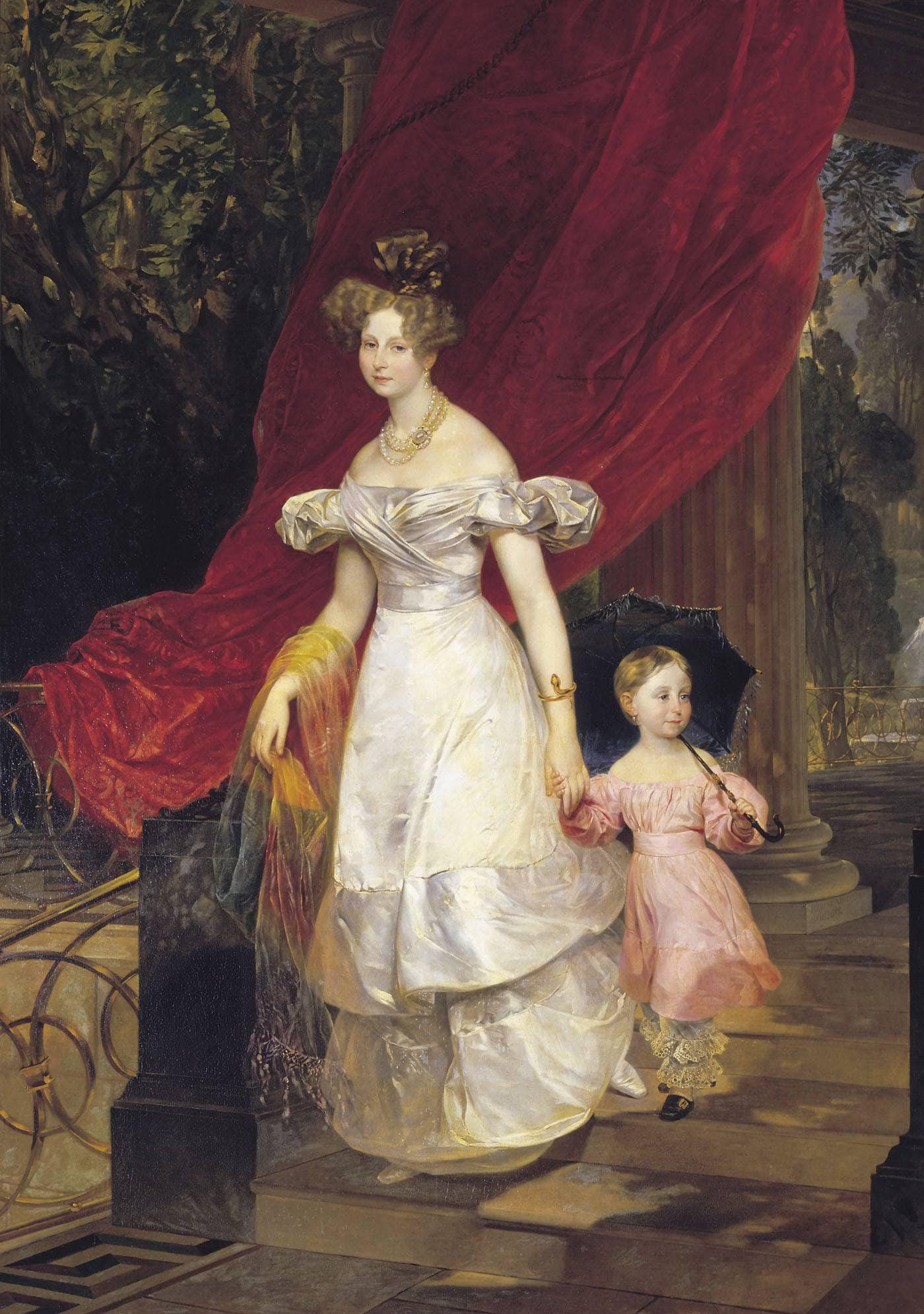 Portrait of Grand Duchess Elena Pavlovna and Her Daughter Maria